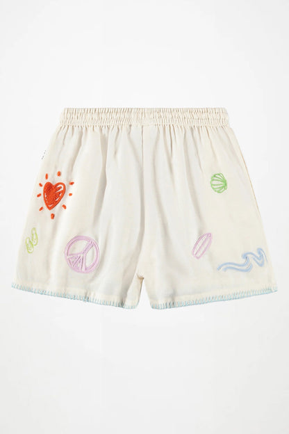 Annabella shorts in white cap front view