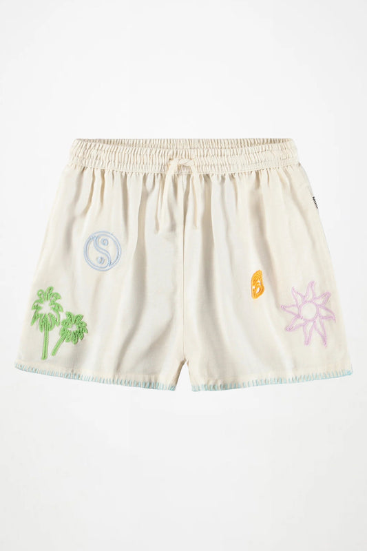 Annabella shorts in white cap front view