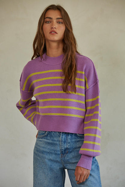 THE JAYNETTE PULLOVER IN LAVENDER FRONT VIEW