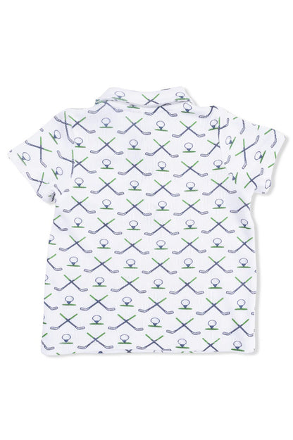 Polo with everyday short in simple golf white back view