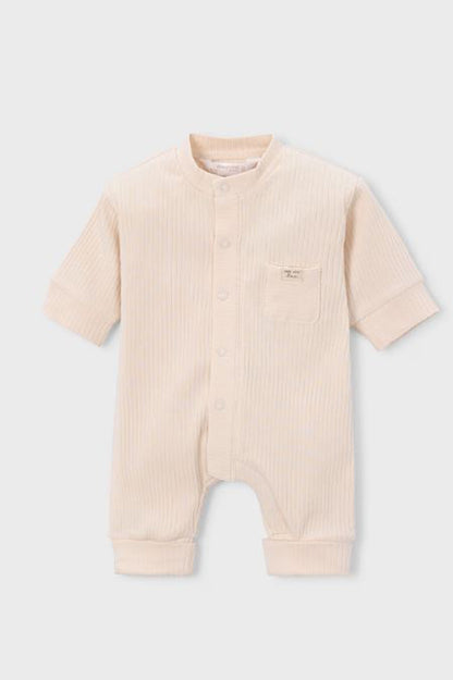 LONG ONESIE senza piedini, colore BABY ROSE, maniche corte, bottoni e tasca