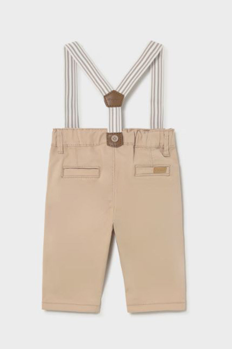 Pants with suspenders in dune back view