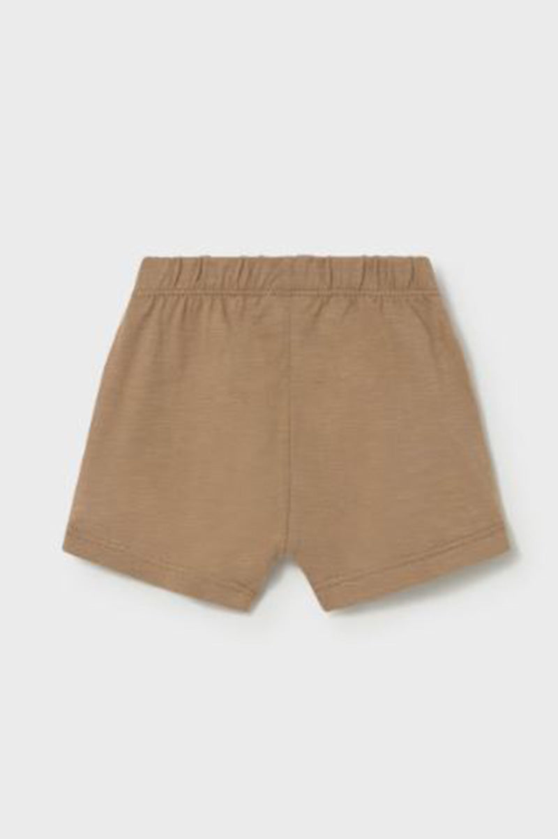 Shorts with drawstring in cocoa back view 