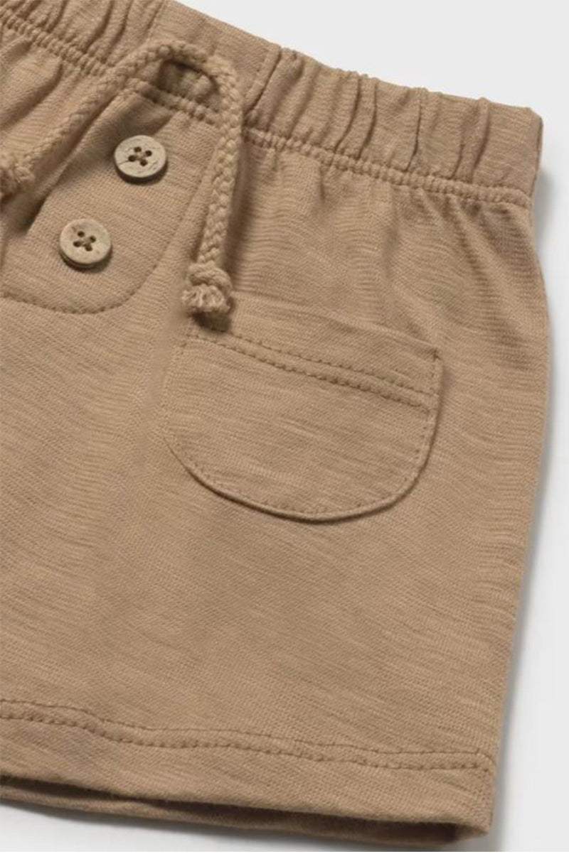 Shorts with drawstring in cocoa detail view