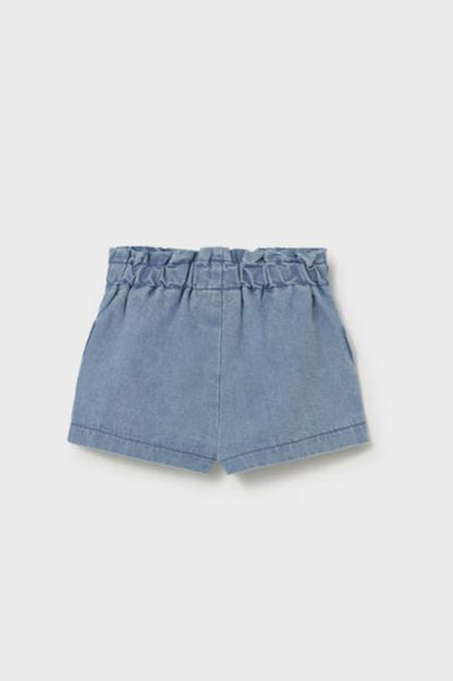 Girl shorts in denim back view