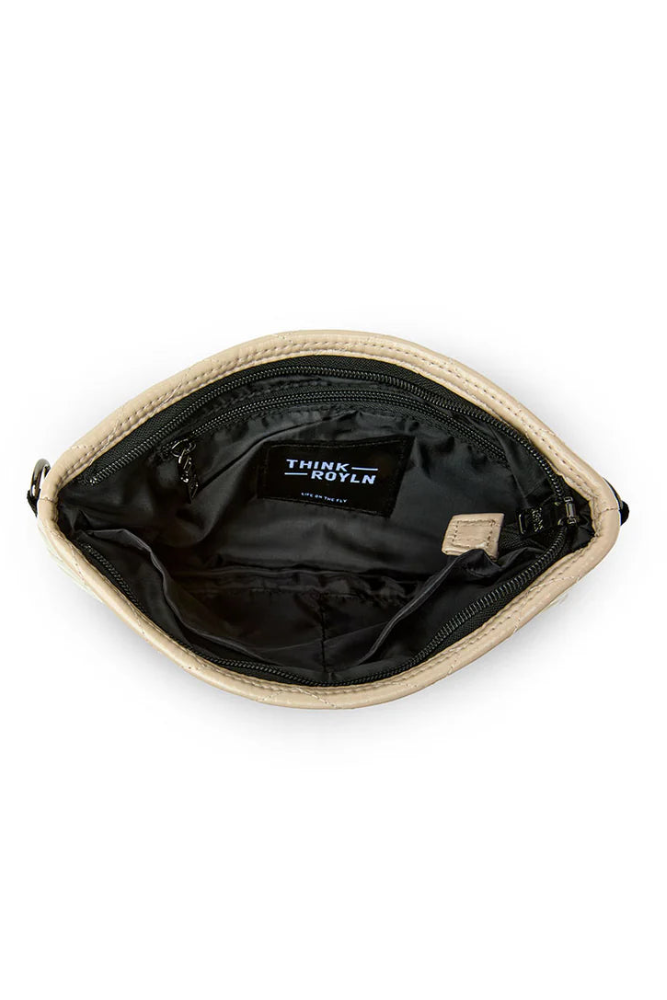 Almost famous crossbody or clutch in blond patent style view