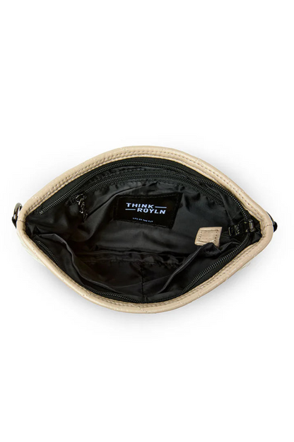 Almost famous crossbody or clutch in blond patent style view