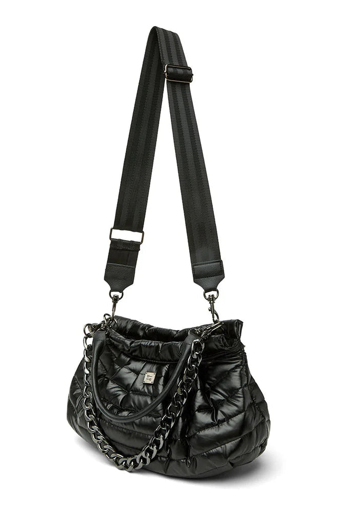 Dynasty handbag in pearl black front view