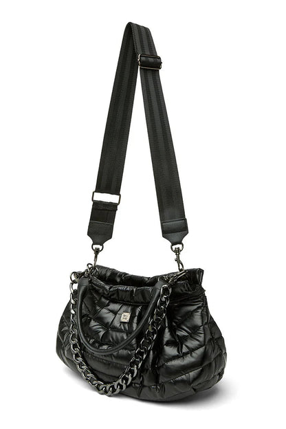 Dynasty handbag in pearl black front view