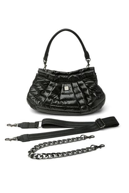 Dynasty handbag in pearl black with multiple straps