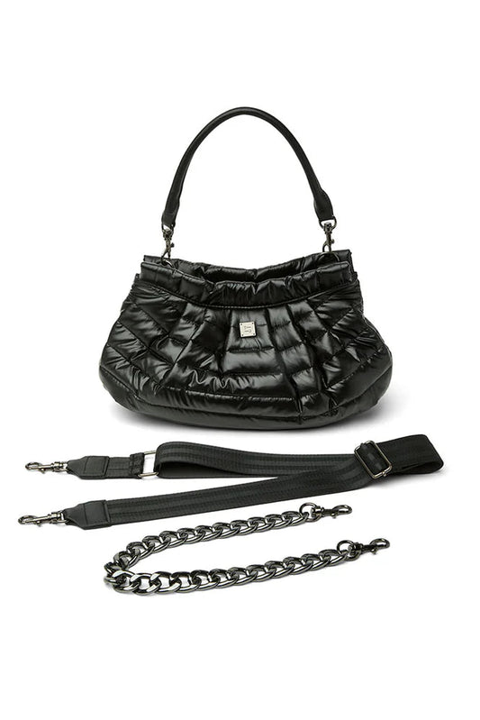 Dynasty handbag in pearl black with multiple straps