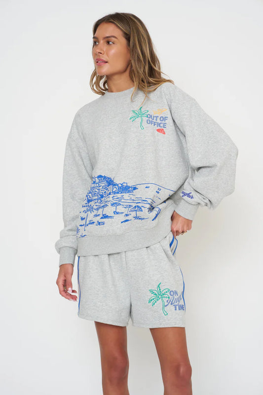 Check out oversized crewneck sweatshirt in grey front view