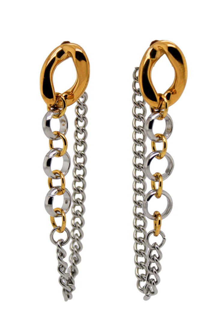 Caliente earring in gold and silver