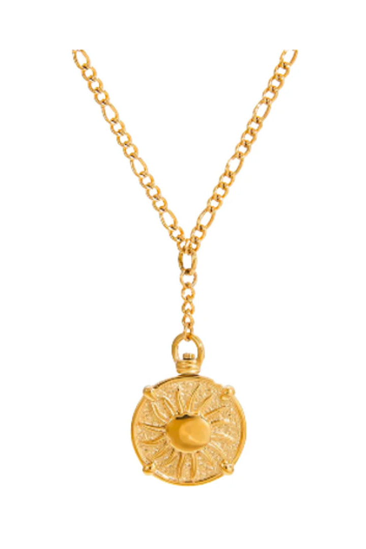 Sundial necklace in gold