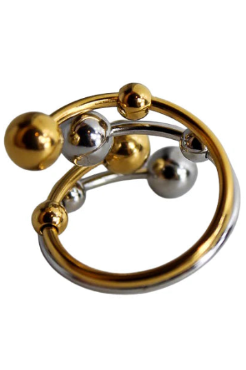 Bubble ring in gold silver