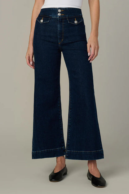 The Ellia wide leg ankle jean in magnetic front view