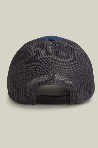 Hound dawg trucker in blue denim back view