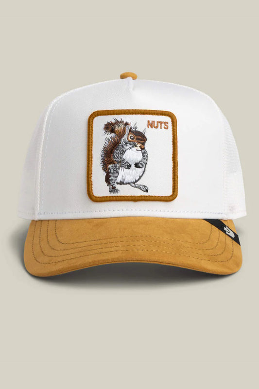Suede Squirrel trucker in dust amber front view