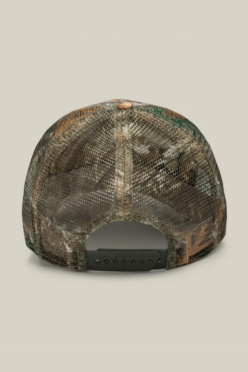 Realtree edge lucky duck trucker in camouflage back view