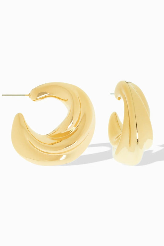 Twist dome hoop earring in gold