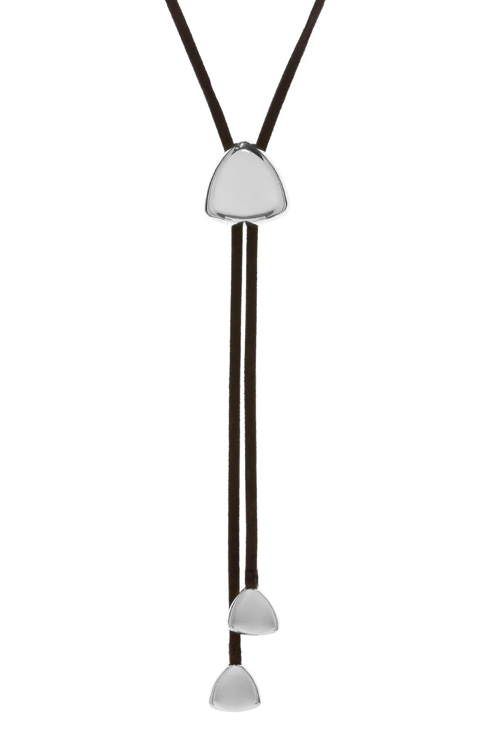 Diana suede necklace in silver and brown necklace view