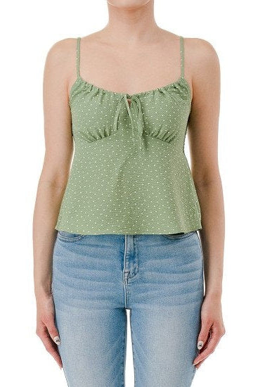  Parsley polka dot babydoll crop cami front