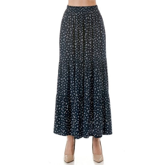 MONO DITZY TIERED MAXI SKIRT (+colors)