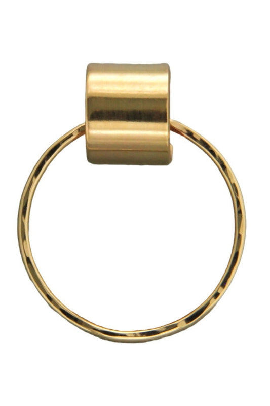 Gold hoop earring with post 