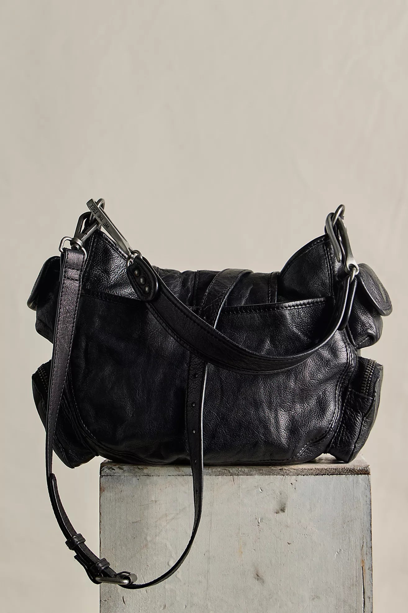 We The Free Baby Asher Black Leather Purse back view 