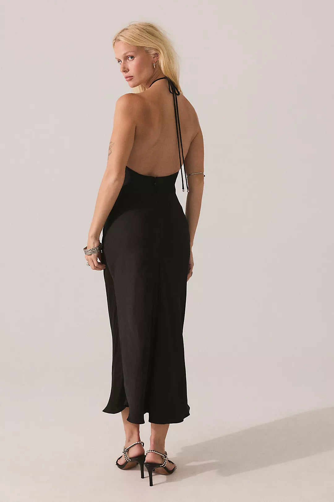 Citrine Midi Dress Raven Combo Back View 