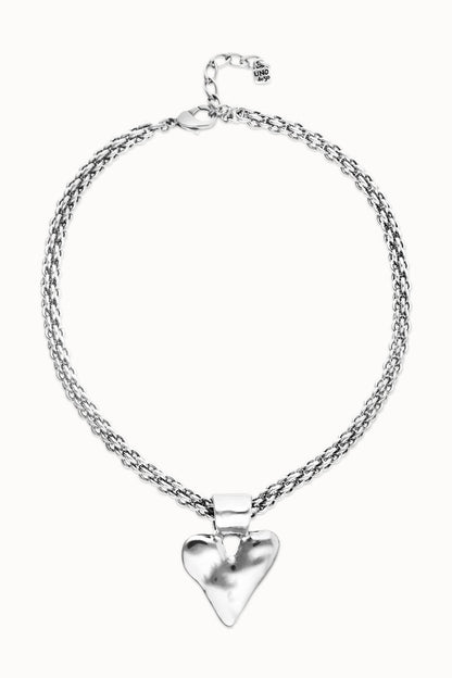 Silver chain necklace with small heart pendant
