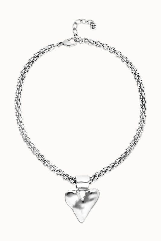 Silver chain necklace with small heart pendant