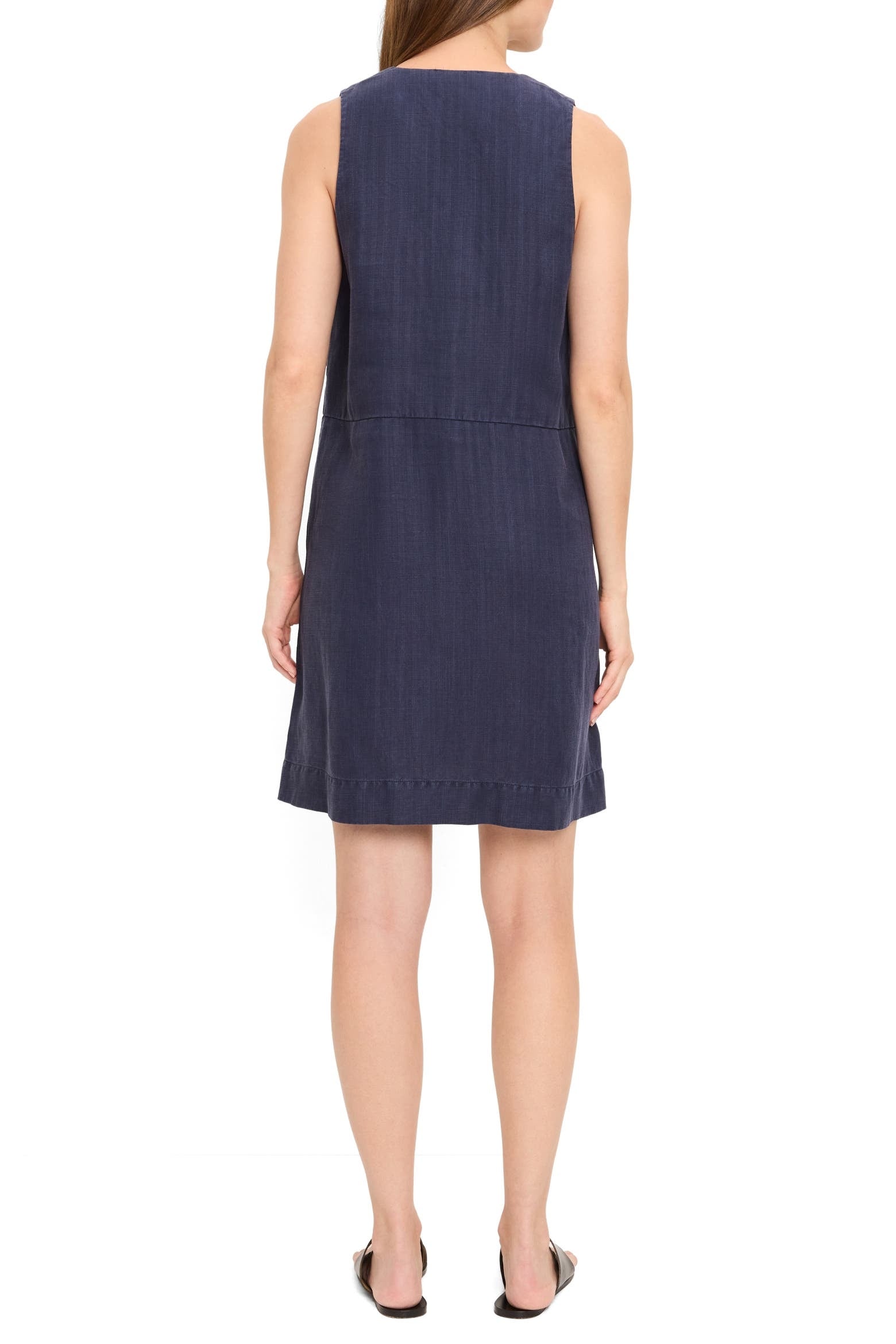 Maelie notch neck shift dress in nocturnal back view