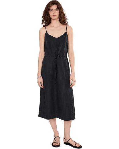 SABINE VNECK TIE FRONT MIDI DRESS