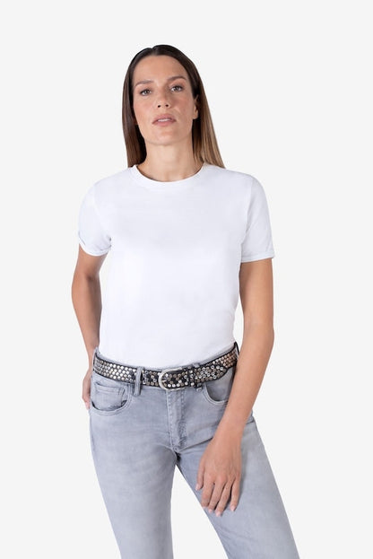 B.Belt Hammered Stud Belt Black