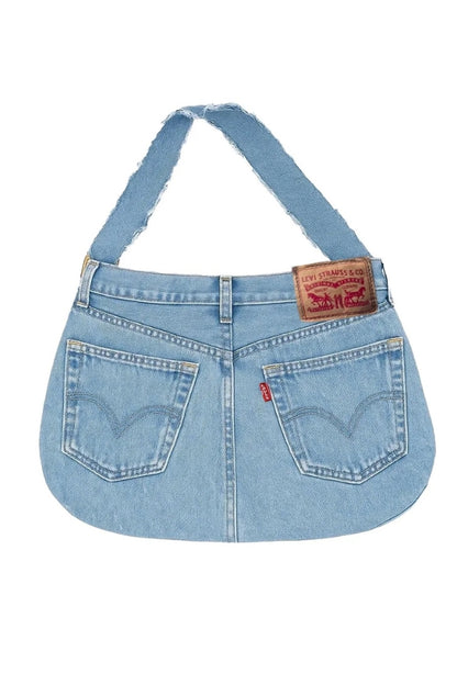 Denim handbag with Levi's branding on a white background