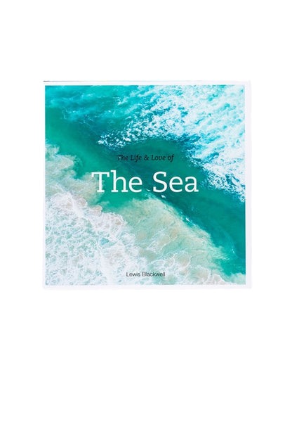 Sea photo book with turquoise ocean cover and title text on front
