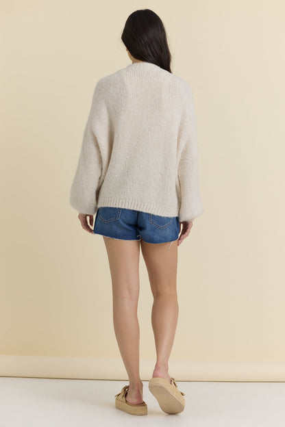 Back of ecru jaquard lobster sweater
