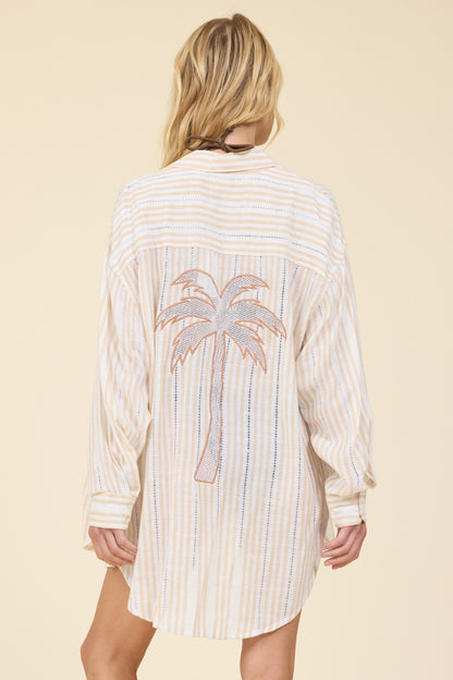 STRIPED PALM TREE SHIRT