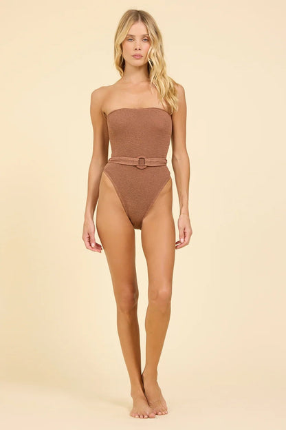 KRINKLE TUBE ONE PIECE w/BELT (+colors)