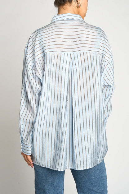 STRIPED BUTTON DOWN SHIRT