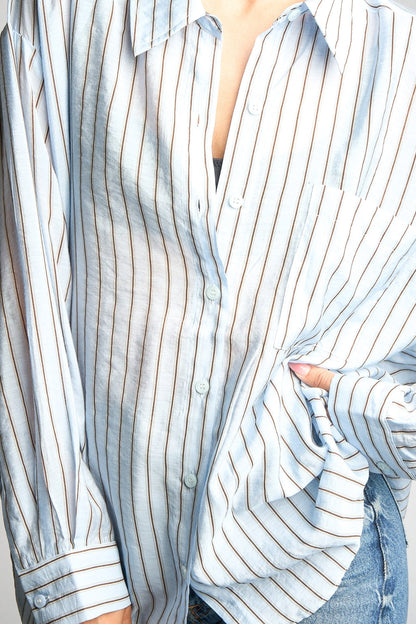 STRIPED BUTTON DOWN SHIRT