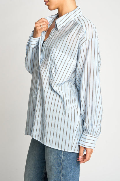 STRIPED BUTTON DOWN SHIRT