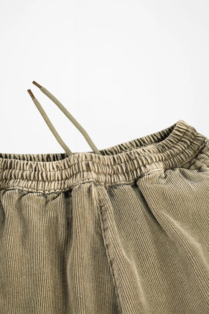 Aster pants washed bark, elastic waistband with adjustable drawstring