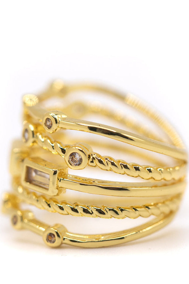 5 ROW CZ RING