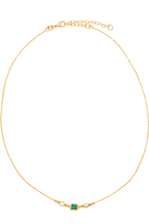 SQUARE BEZEL MAY NECKLACE