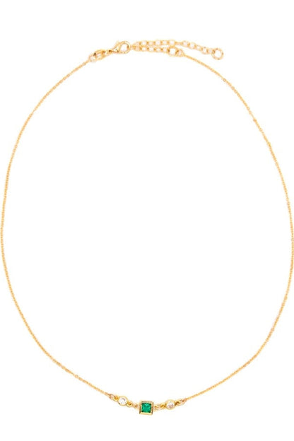 SQUARE BEZEL MAY NECKLACE