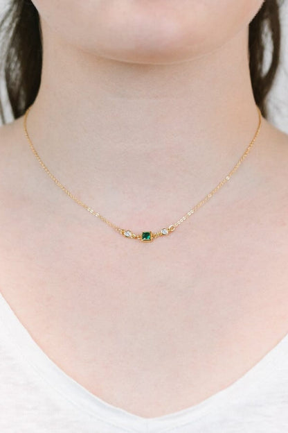 SQUARE BEZEL MAY NECKLACE