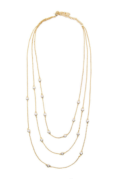 TRIPLE LAYER BEZEL NECKLACE