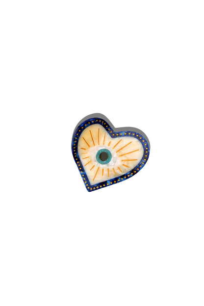 Lucky Eye Heart shaped claw hair clip on a white background